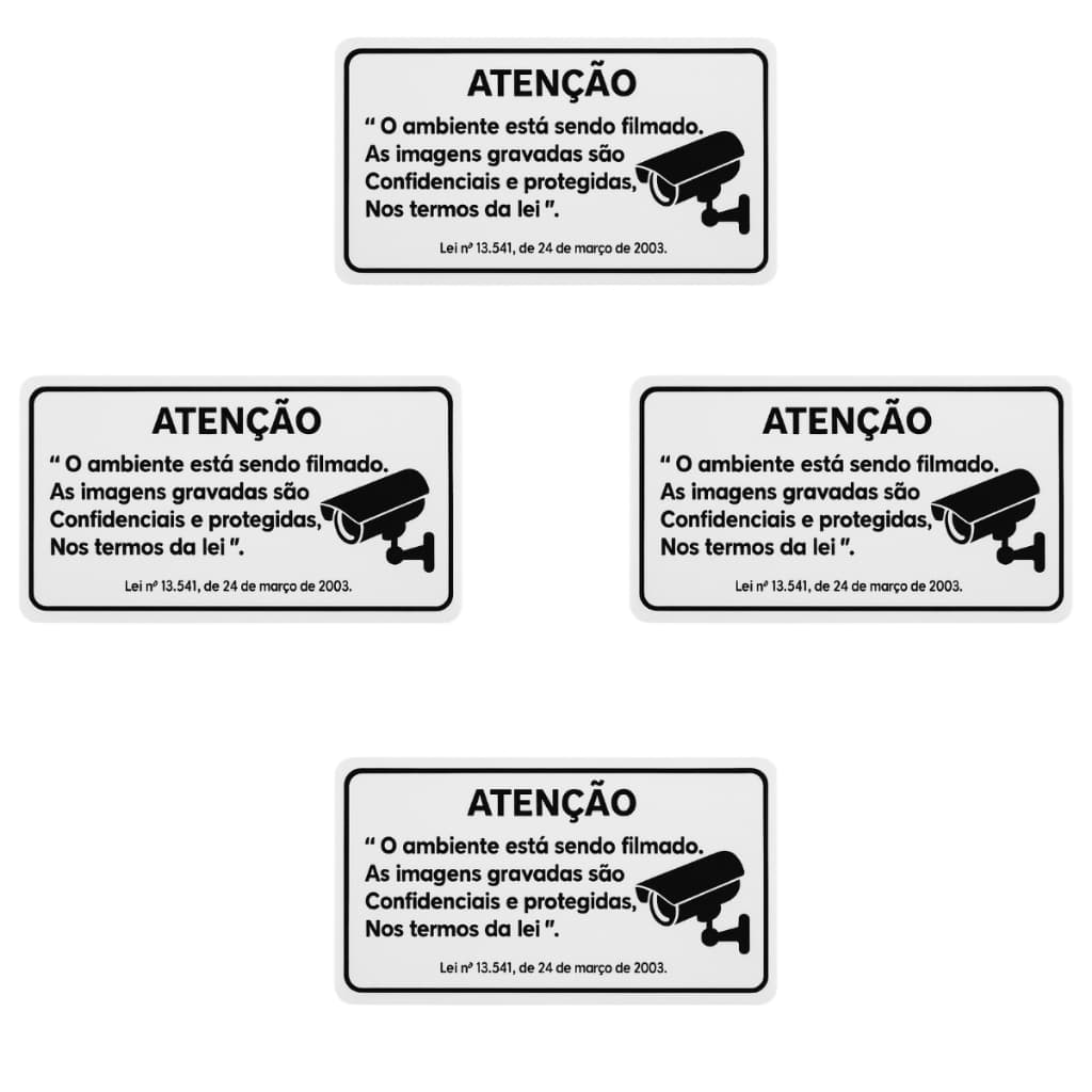 Placa Sinalização Ambiente Monitorado Câmera Segurança