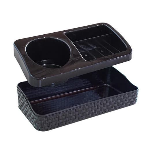 Porta Detergente Esponja e Sabão Rattan Preto Com Base Arqplast