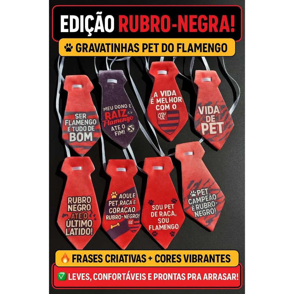 kit Gravata Pet de time de futebol Gravatinha Cães e Gatos Banho e tosa. combina com Roupinhas Pet para Cachorro de Time