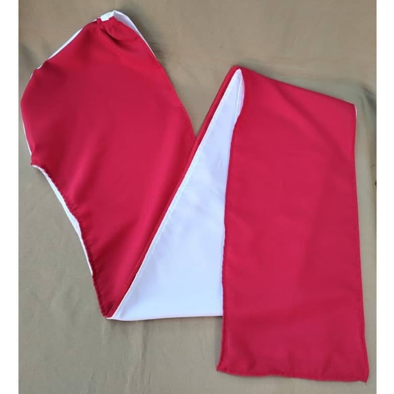 Turbante/Pano de Cabeça Ojá Torço Vermelho e Branco Oxfordine  Umbanda/Candomblé