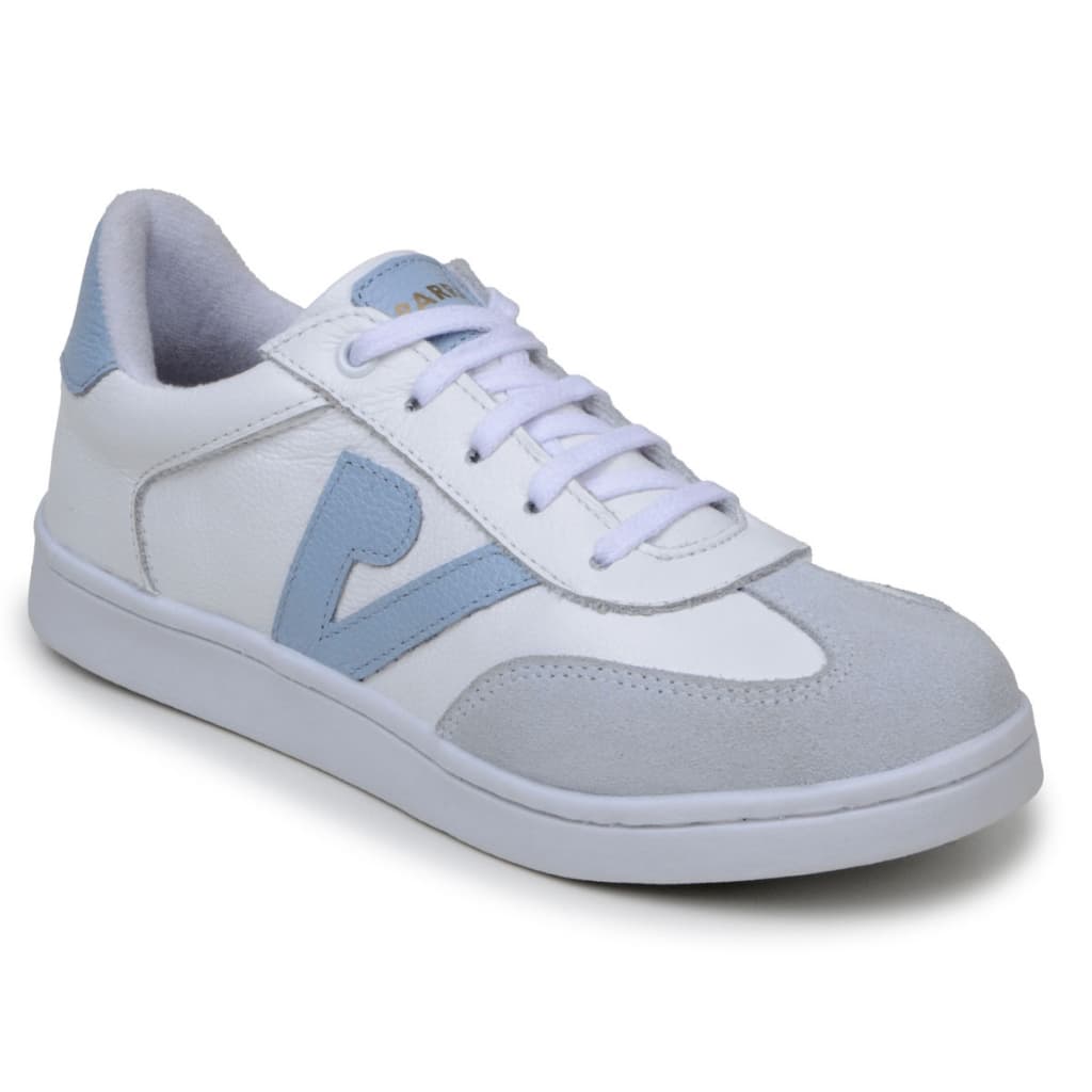 Tênis Feminino em Couro Parra Shoes Branco e Azul