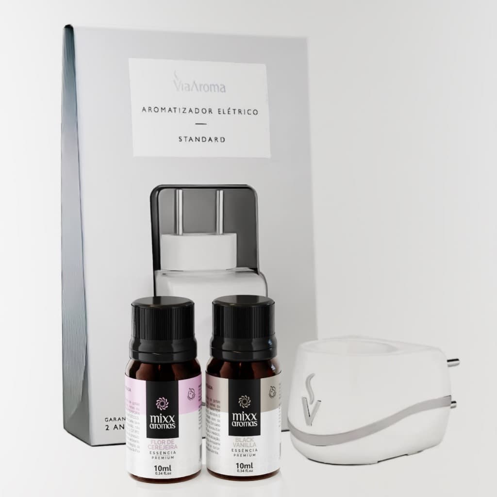 KIT AROMATIZADOR MAIS 2 ESSENCIA FLOR DE CEREJEIRA E BLACK VANILLA