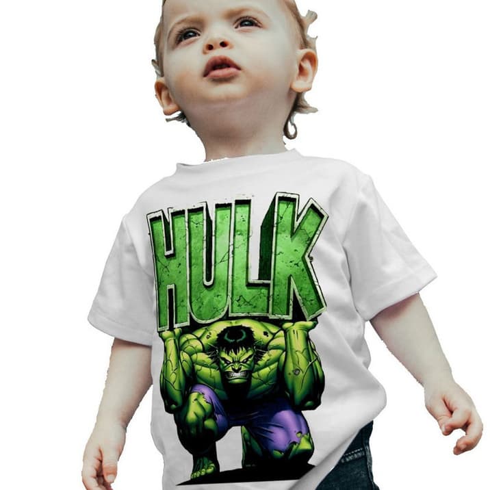 Camiseta Infantil E Adulto Camisa Increvel Hulk Verde Heroi