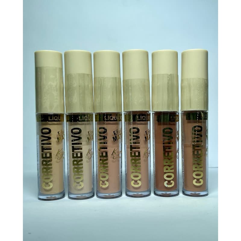 kit 6 Corretivo Facial efeito matte liquido kyrav