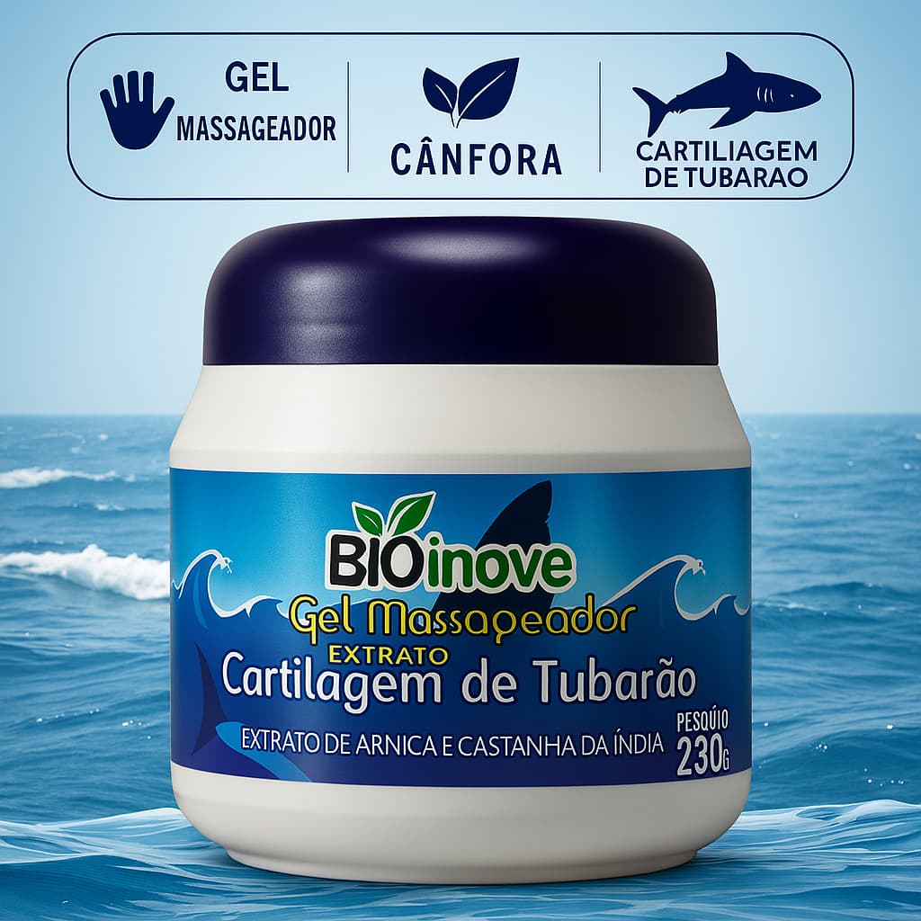 Gel Massageador Cartilagem De Tubarão Para Massagem e Dores
