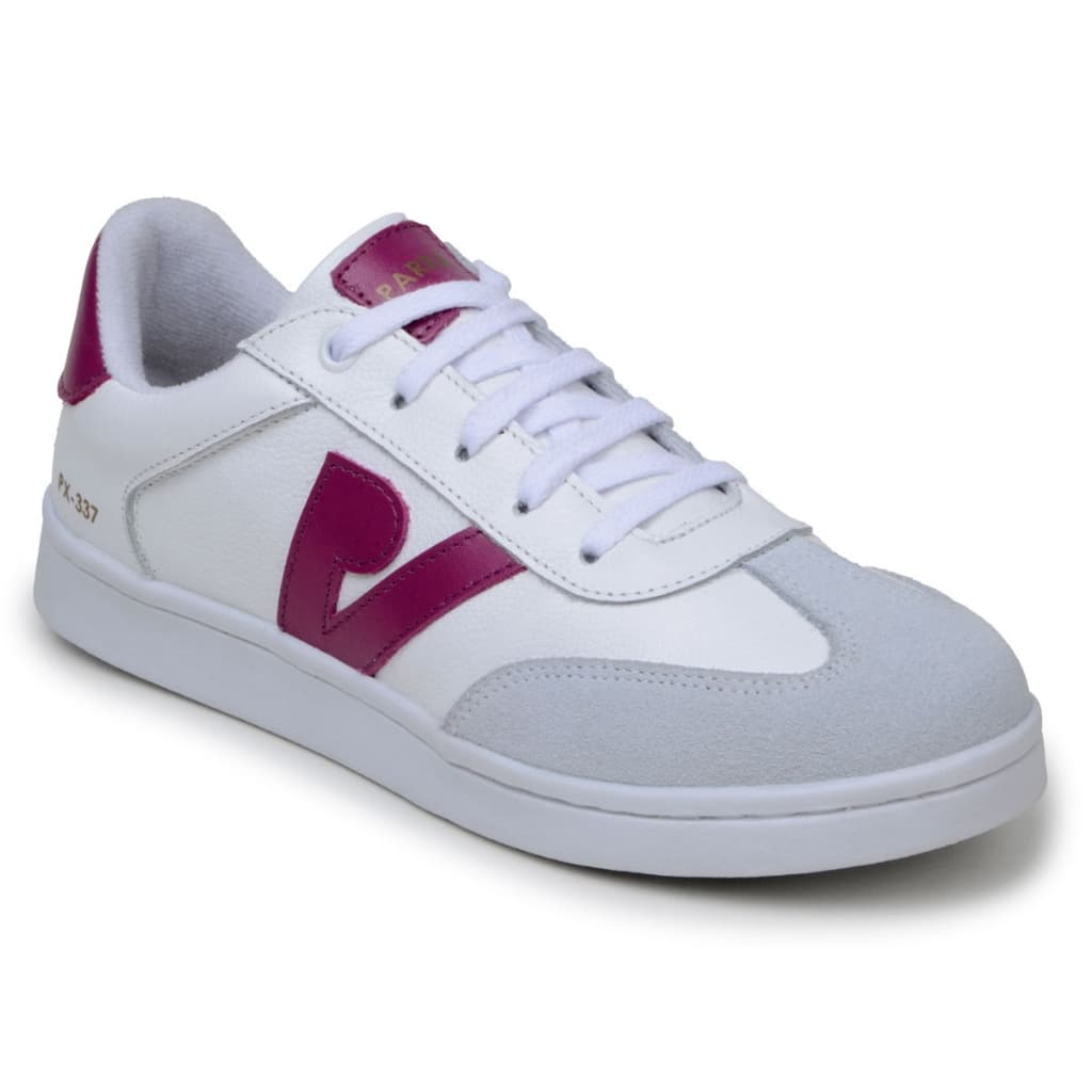 Tênis Feminino em Couro Parra Shoes Branco e Rosa