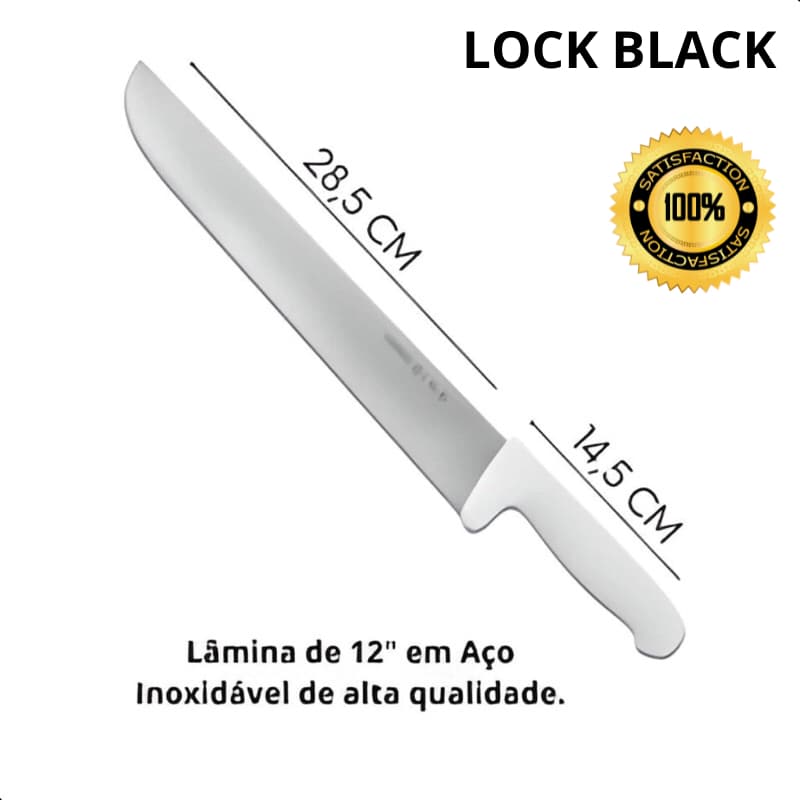 Facão Branco 12” Polegadas Profissional – Ideal para Açougue, Corte de Carnes e Uso Doméstico