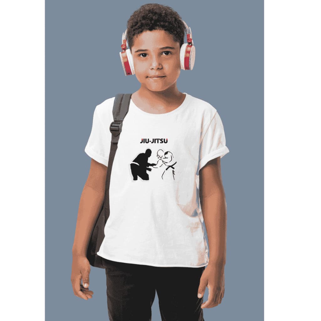 CAMISETA INFANTIL JIU JITSU FAIXA PRETA LUTADOR LUTA TATAME LUTAR