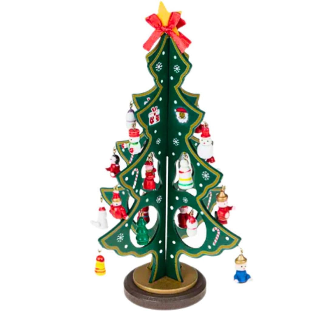 Mini Arvore De Natal Em Madeira Enfeite De Mesa Natalino