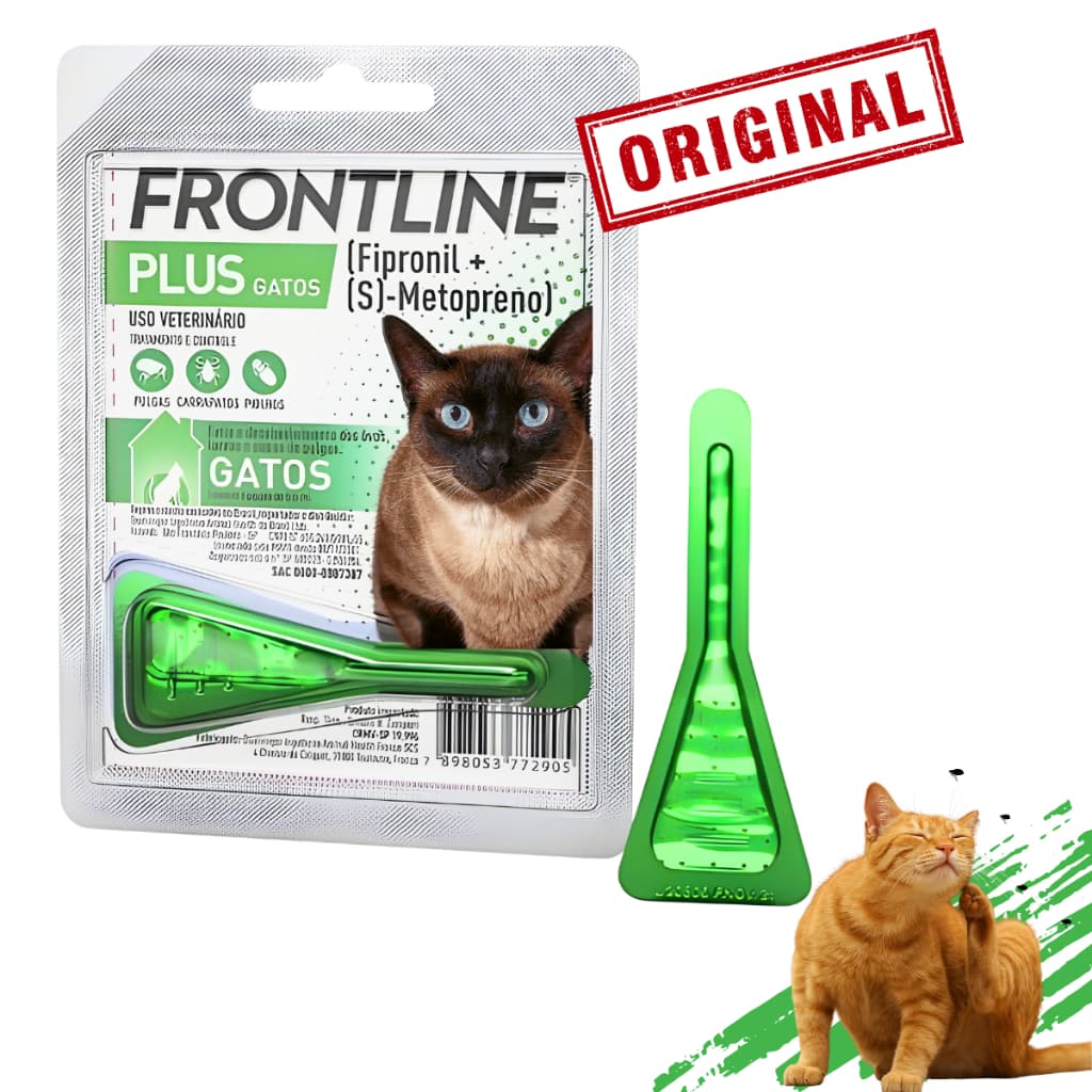 Frontline Plus Gato Pipeta Antiparasitário Pulgas Carrapatos Piolhos