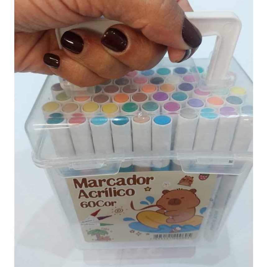 MARCADOR ACRÍLICO / CANETINHA 60 CORES PARA DESENHAR OU PINTAR