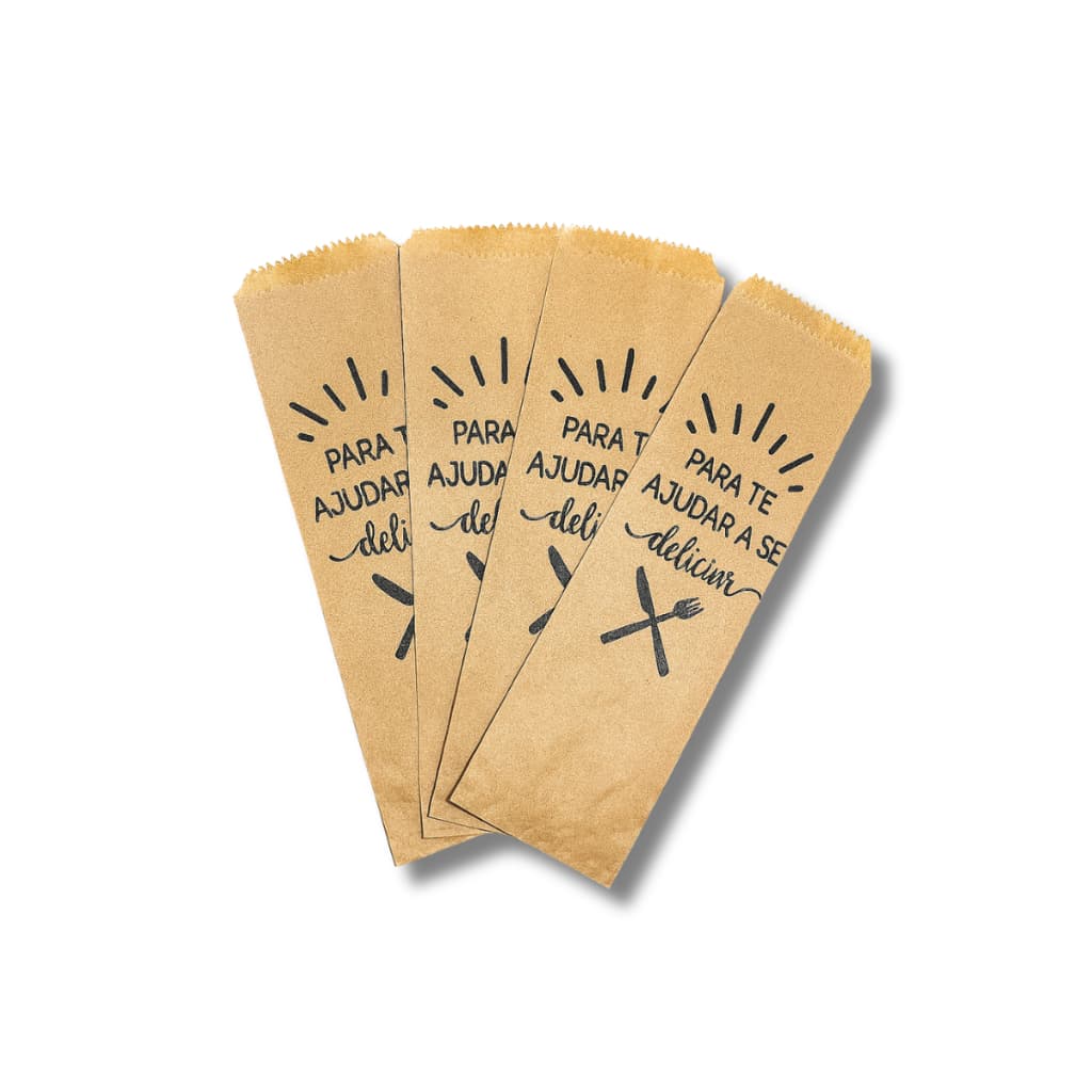 Saco De Papel Kraft Para Talher Delivery 7x25 - 2000 Und