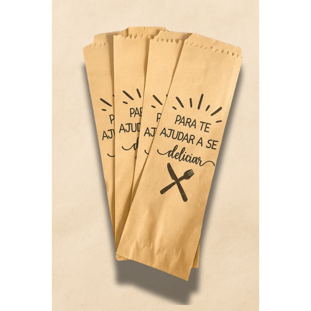 Saco De Papel Kraft Para Talher Delivery 7x25 - 500 Und