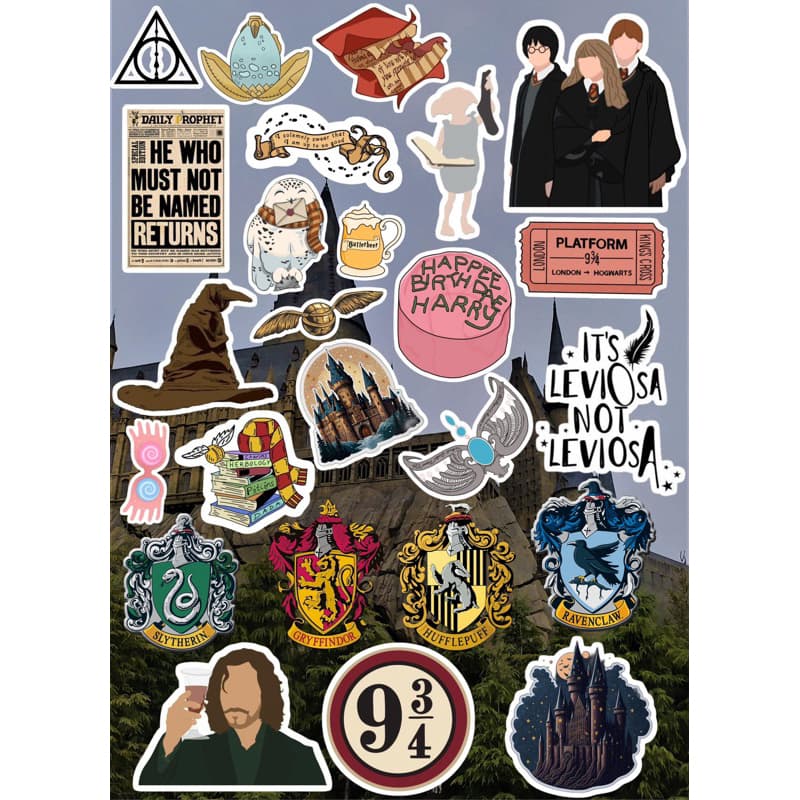 30 Adesivos Saga Harry Potter | Para Kindle, Celular | Vinil à Prova d’Água, Alta Qualidade