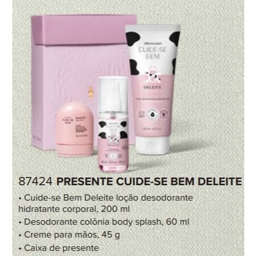cuide-se bem presente dia das maes deleite kit com 3 produtos - o boticário