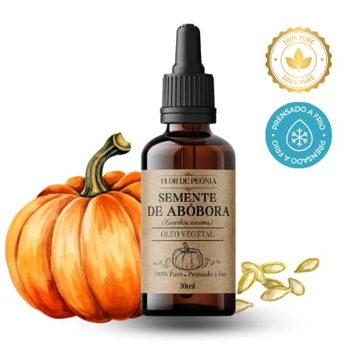 Óleo Vegetal de Semente de Abóbora 30ml | Brilho, Maciez, Hidratação Intensa, Antioxidante