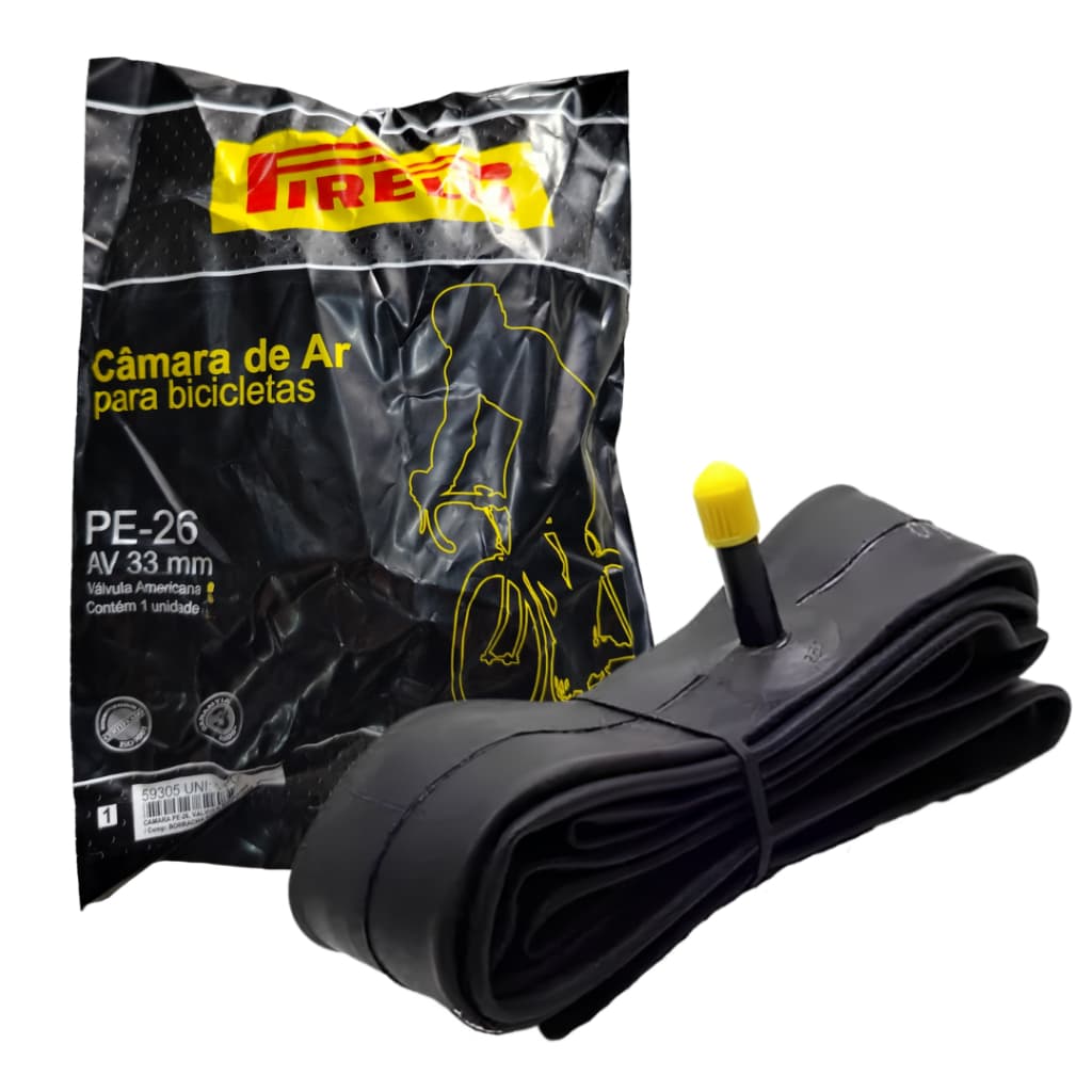 Par De Câmara De Ar Bicicleta Aro 26 Pirelli Bico Grosso 33mm