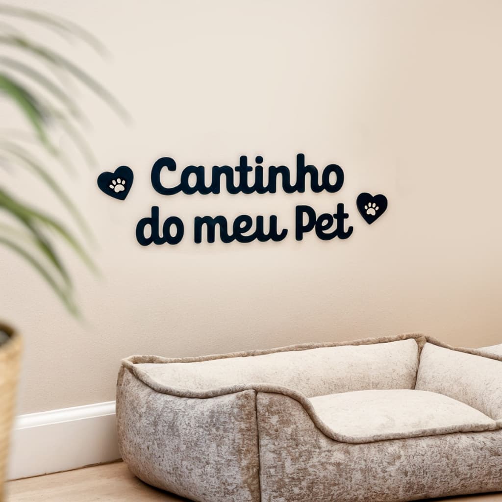 Quadro Decorativo Cantinho Do Meu Pet Com Dupla Face
