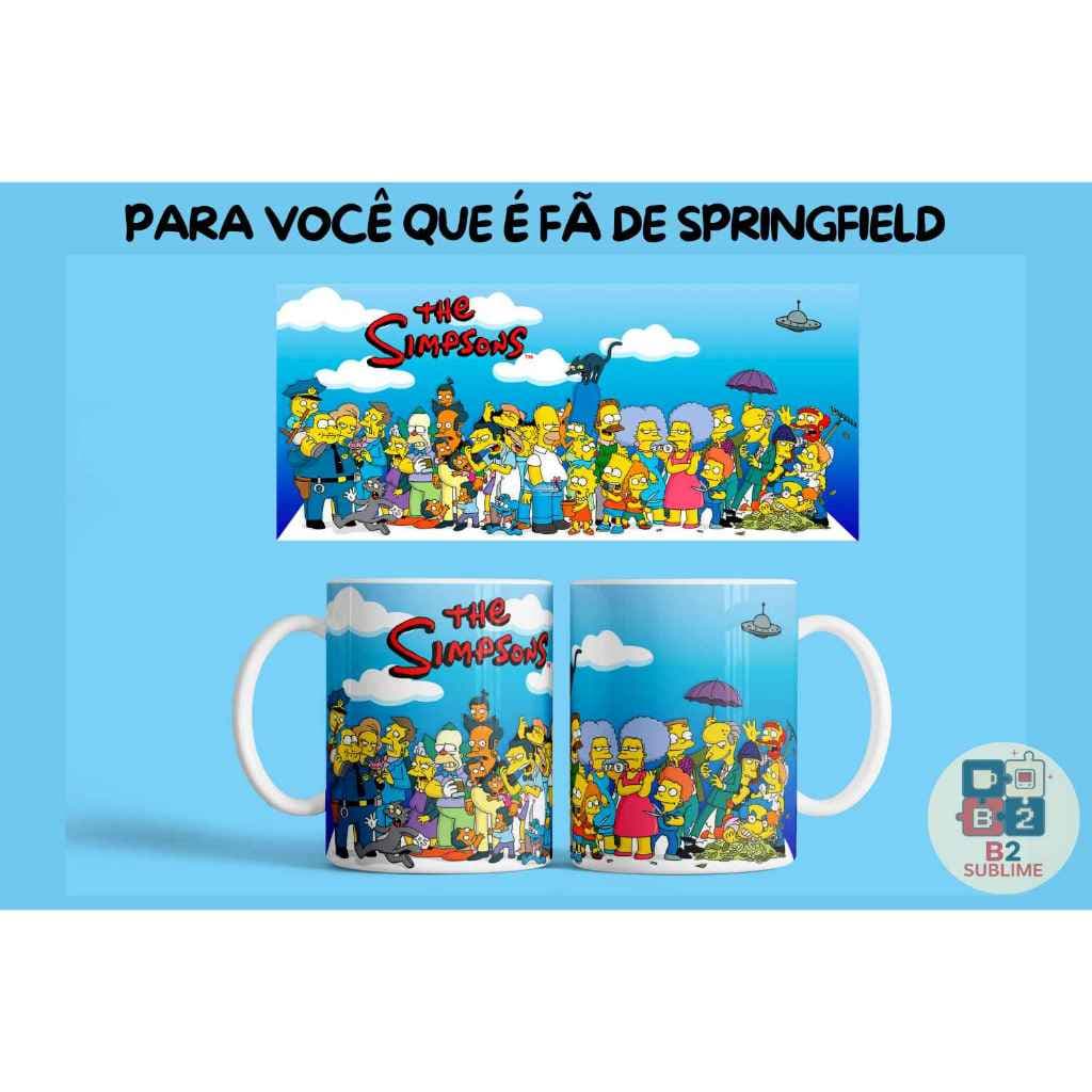Caneca Cerâmica Personalizada Estampas Criativas Os Simpsons | 325ml