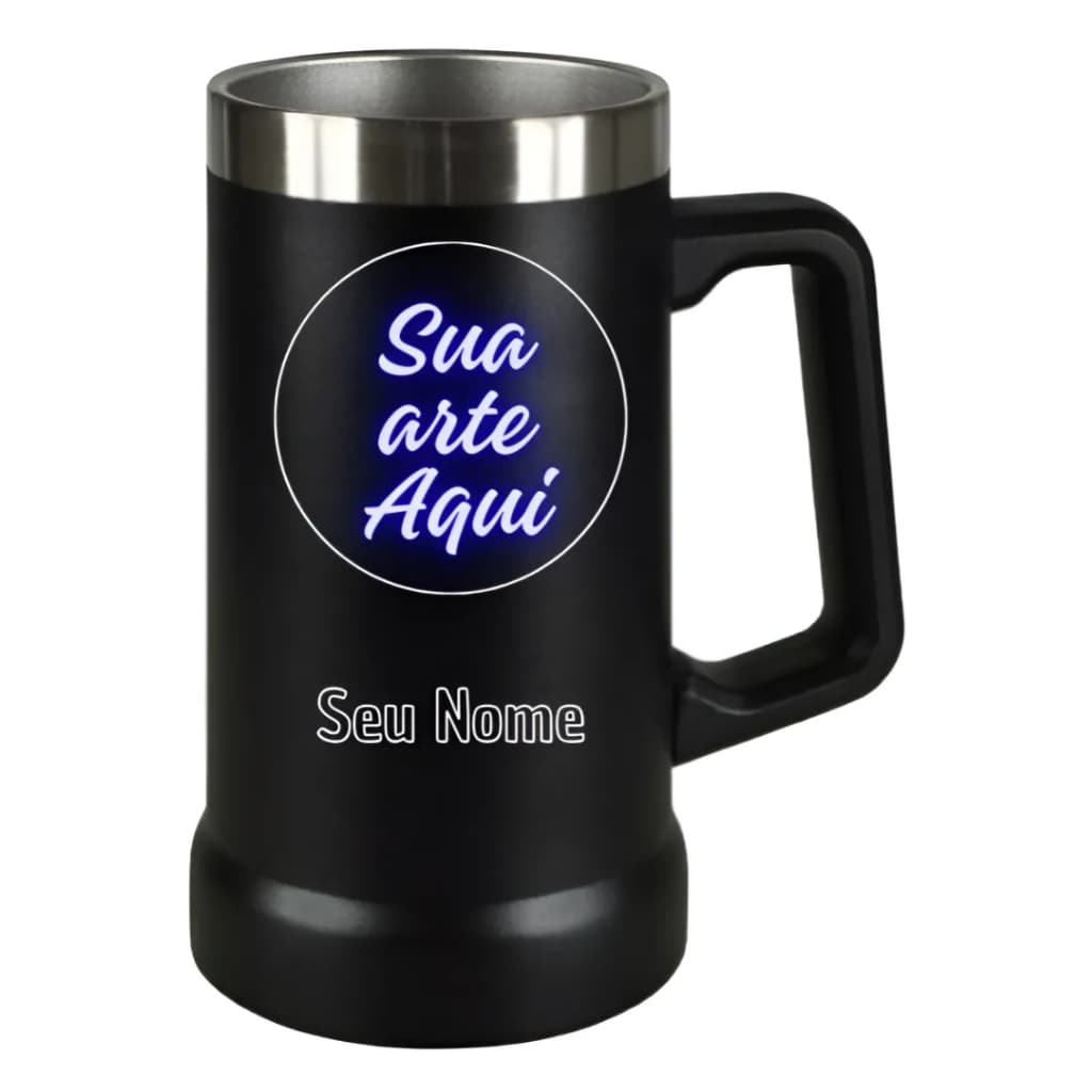 Kit 22 Canecas termicas personalizadas pretas 710ml
