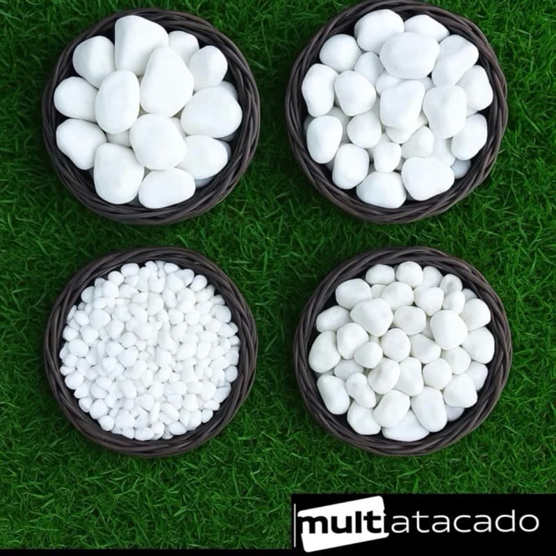 2kg Pedra Dolomita Branca Seixo Decorativa para Vasos e Jardins Ornamentais - AREIA