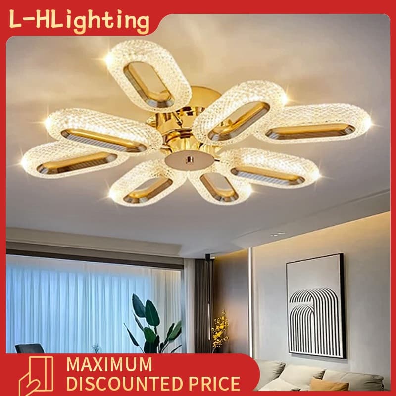 Novo modelo de luminária de teto com padrão floral para sala de estar moderna, sala de jantar e quarto residencial