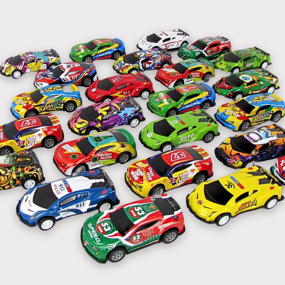Kit 6 Carrinhos de Brinquedo de Ferro Infantil Colorido Fricção, Coleção Carros Metal Compatível Hot Wheels Presente