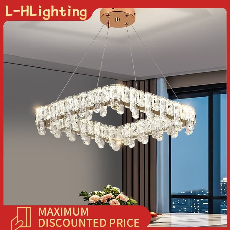 Lustre moderno para sala de estar lustre de cristal luxuoso para quarto luminária criativa para sala de jantar doméstica