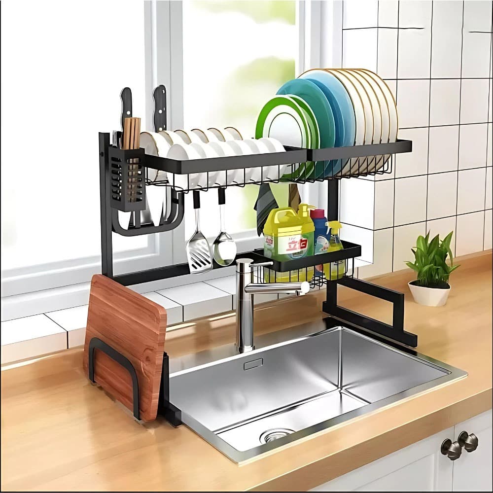 haosin Cozinha Escorredor De Louça Suspenso Bancada Autossustentável 65cm