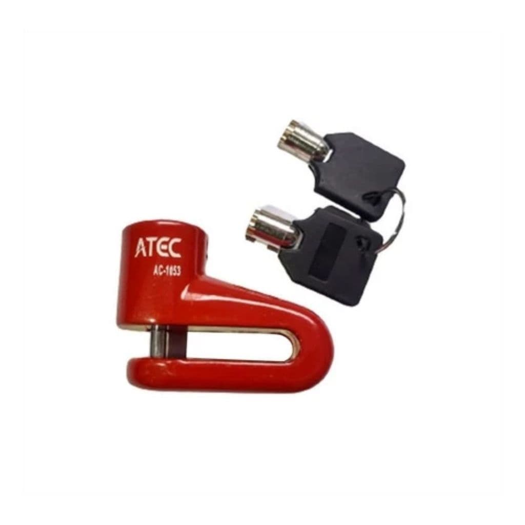 Trava Disco Antifurto De Freio Atec Moto Universal Com Chave