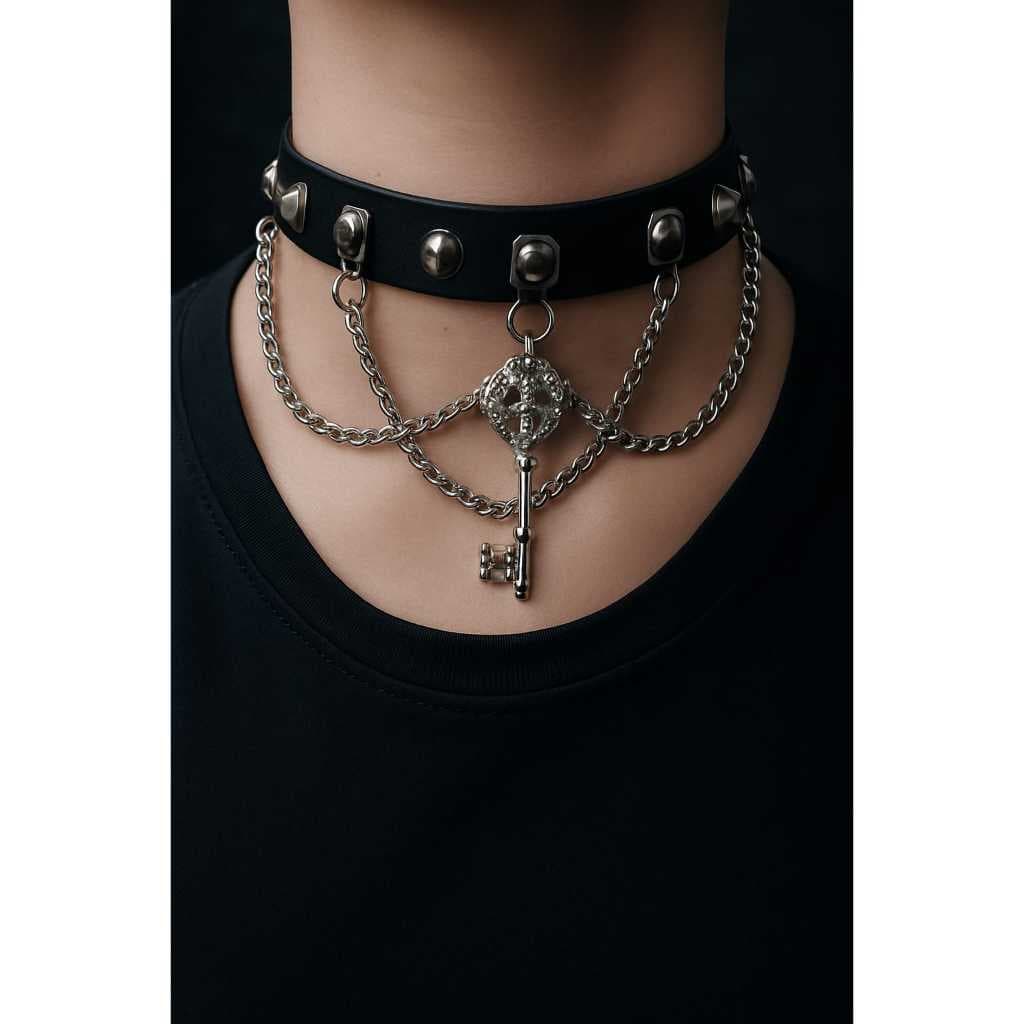 gargantilha choker coleira colar rock punk ghotic kpop cosplay regulavel.choker femenina couro sintetico
