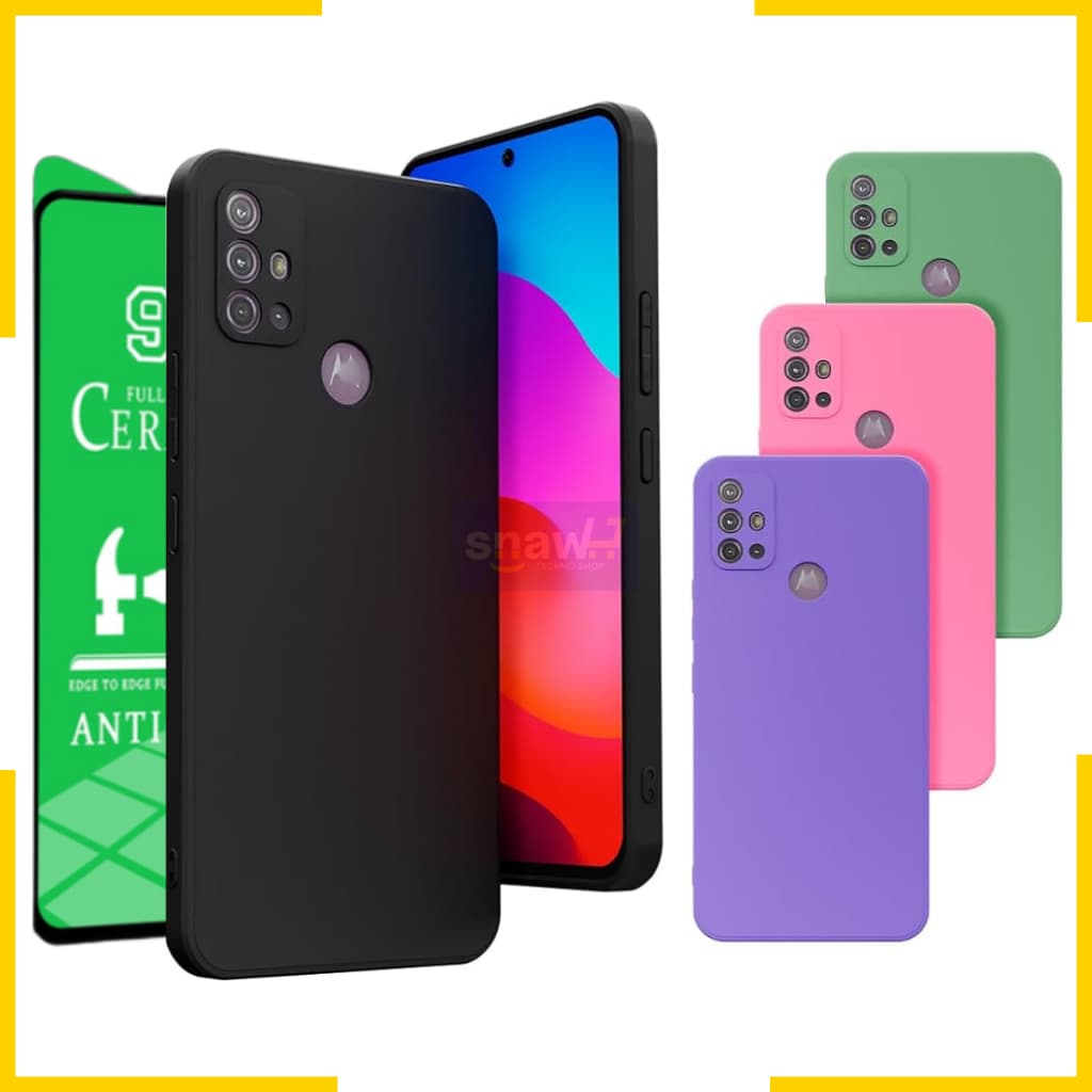 Kit Capa + Pelicula ceramica flexivel ou Só 1 Capinha Para Motorola Moto G10 / G20 / G30 Aveludada