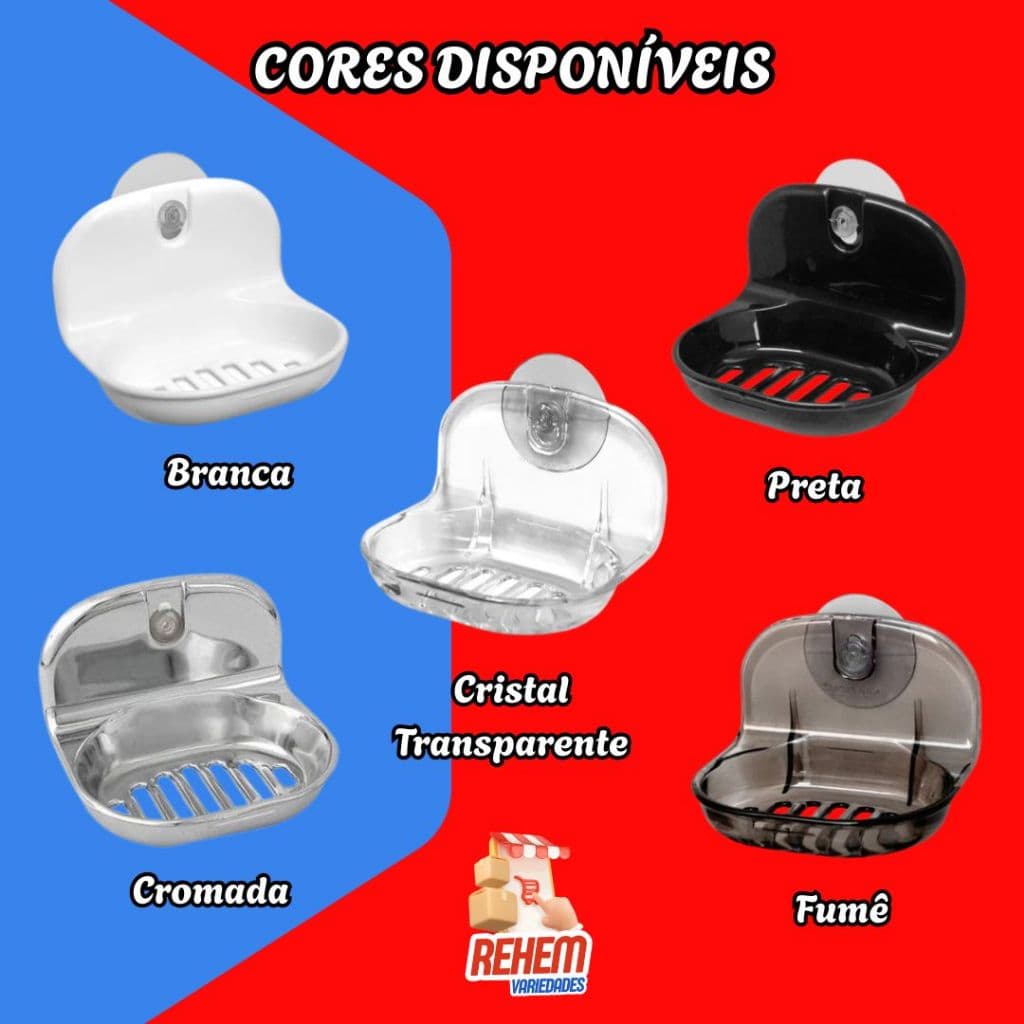 🧼 Saboneteira de Parede com Ventosa (Diversas Cores) - DAIVAK