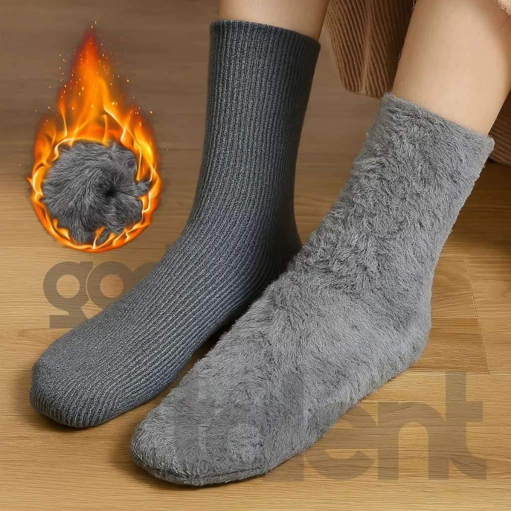 Pares Meia Forrada Flanelada Térmica Premium Inverno Frio