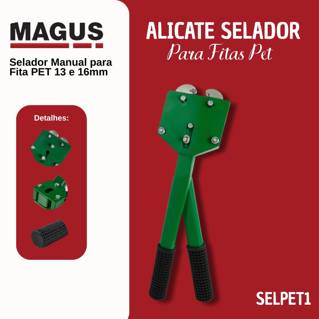 Máquina Manual Alicate Selador para Fita PET 13 e 16mm – Modelo SELPET1 MAGUS
