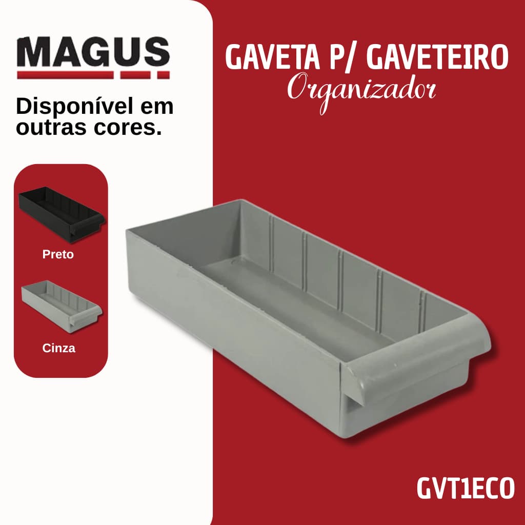 Gaveta Para Gaveteiro Organizador Modelo Gvt1 Sem Divisórias Plastico Resistente - Magus
