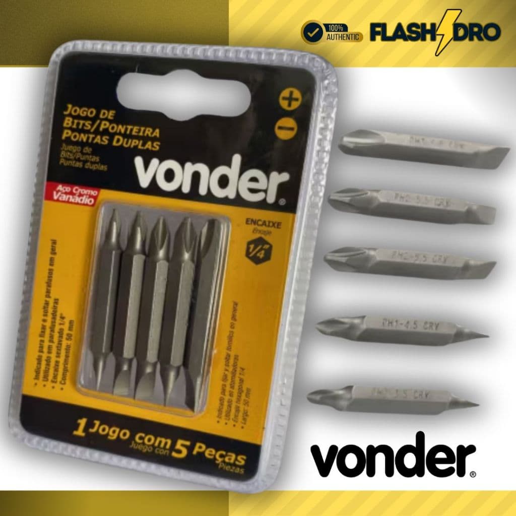 JOGO DE BITS PONTEIRA PONTAS DUPLAS - VONDER