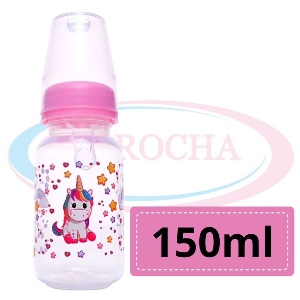 Mamadeira Decorada 150ml Murano | Bico Silicone Redondo | Livre de BPA | Mamadeira divertida
