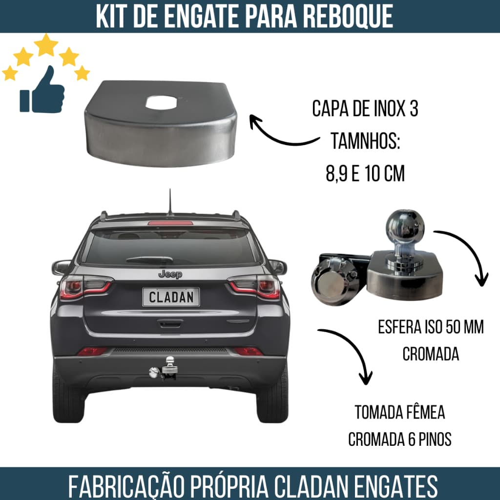 Kit de Engate para Trailer e Carretinha – Capas 8cm, 9cm e 10cm | Alta Qualidade | Envio Rápido Qualidade Cladan