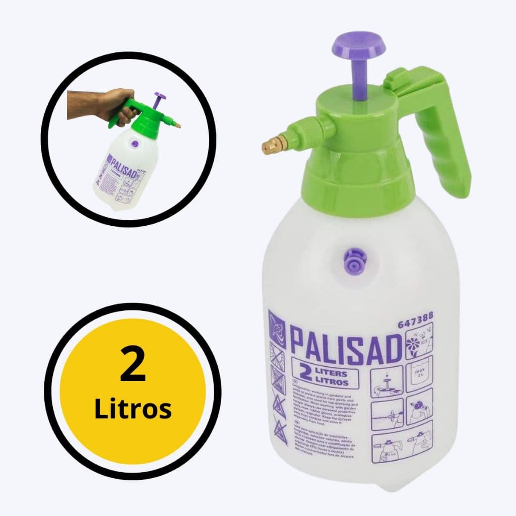PULVERIZADOR MANUAL COM BOMBA E VÁLVULA DE ALÍVIO PRESSÃO 2L PALISAD