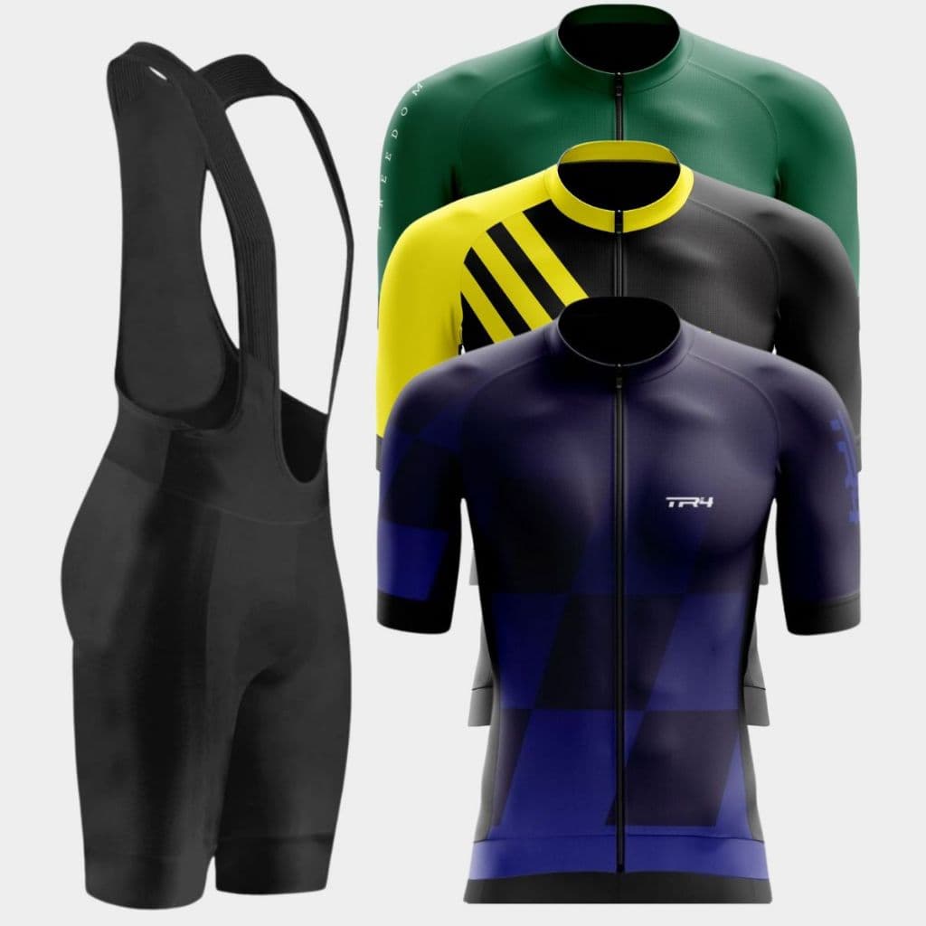Conjunto Roupa Ciclismo Masculino Camisa Premium Ziper Total Bretelle Forro Gel Bike Pedal Mtb