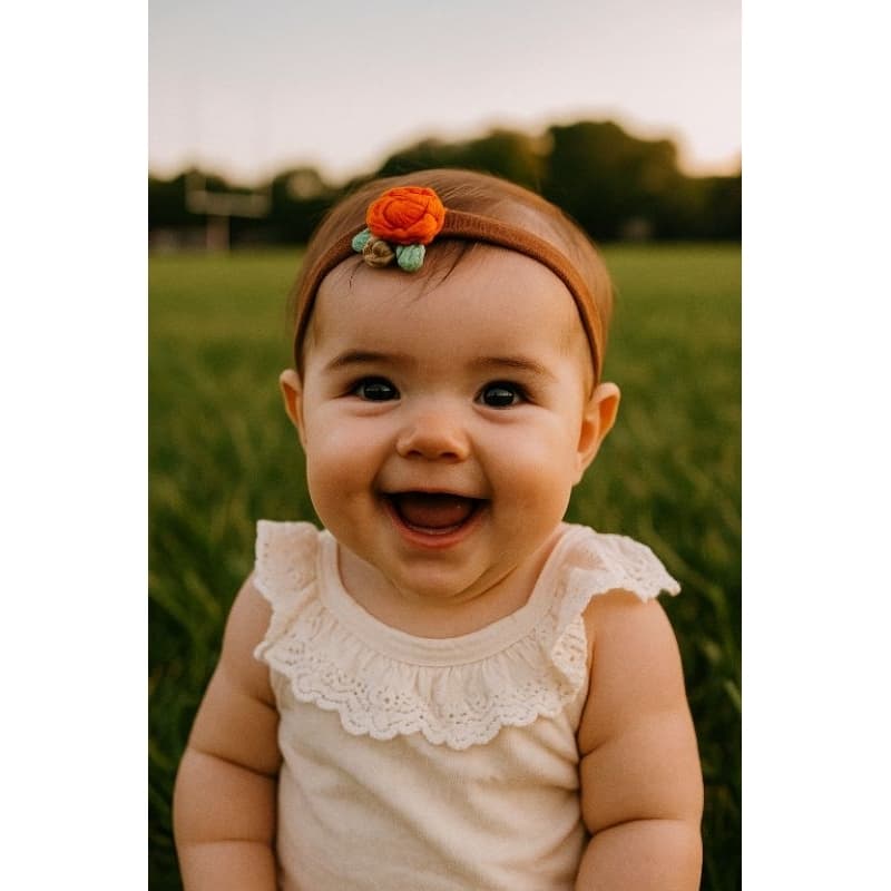 Faixa de bebê de crochê Tiara Recém nascida