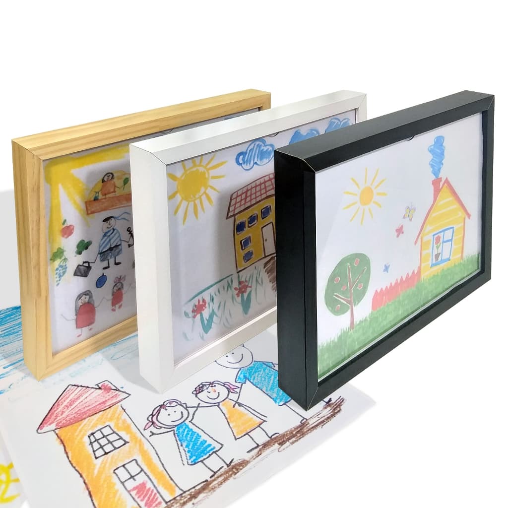 Quadro Para Guardar Desenhos Crianças Infantil Folhas A5 15x21cm