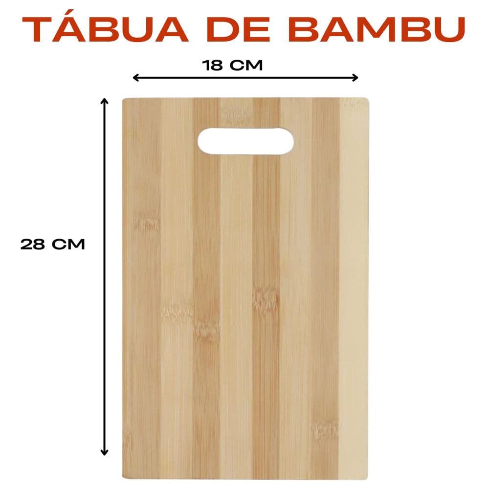 Tábua de Corte em Bambu 28x18cm – Ecológica, Resistente e com Alça