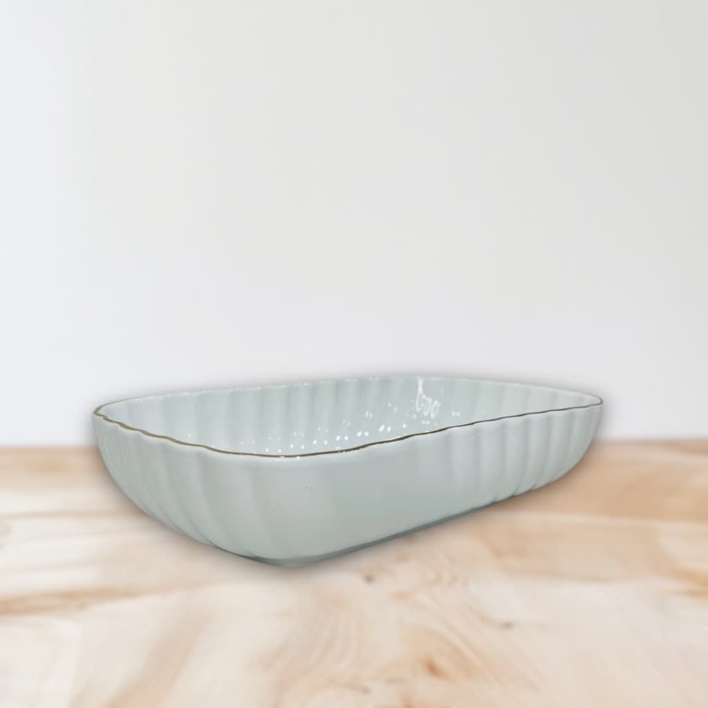 🍽️ Travessa de Porcelana com Fio de Ouro 18k – Design Elegante do Irã (Item 54)