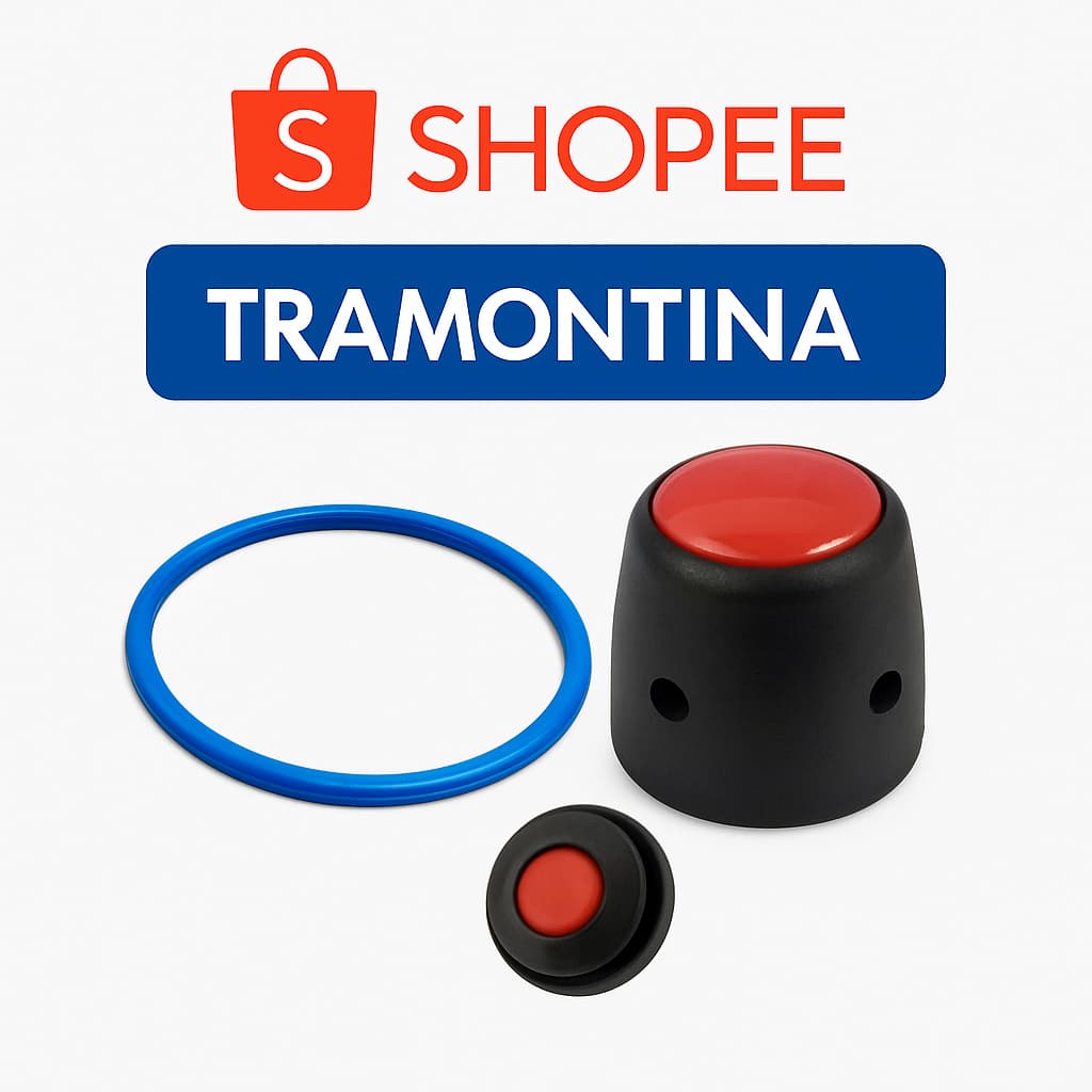 Kit Borracha Tramontina Vancouver 20cm + Válvula de Segurança + Pino Tamanho de panela 4,5 Litros