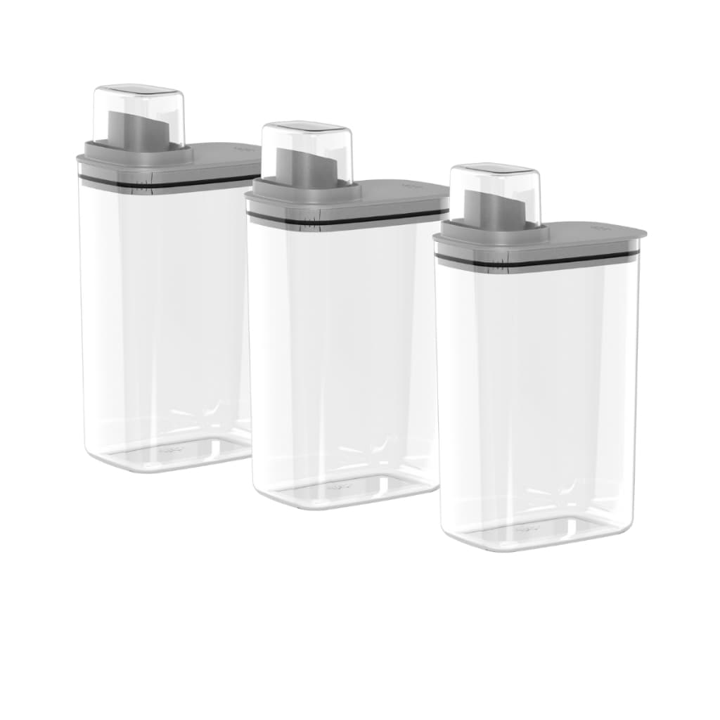 Kit 3 Dispenser Organizador Lavanderia Sabão em Pó Líquido 2,3L