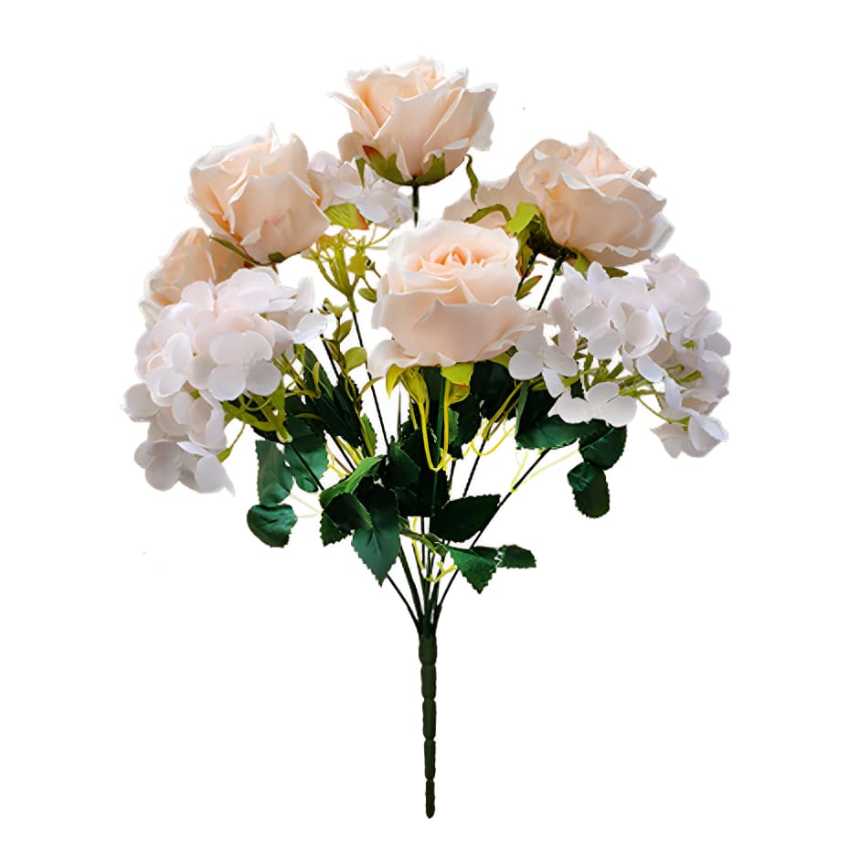Buquê Rosa Mista Grande 44cm Flores Artificiais Plantas Decoração Casamento