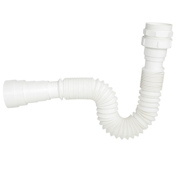 Sifão Longo Sanfonado 4 em 1 Delflex Resistente a Agua Quente Para Pia, Lavatório, Tanque ABS Branco