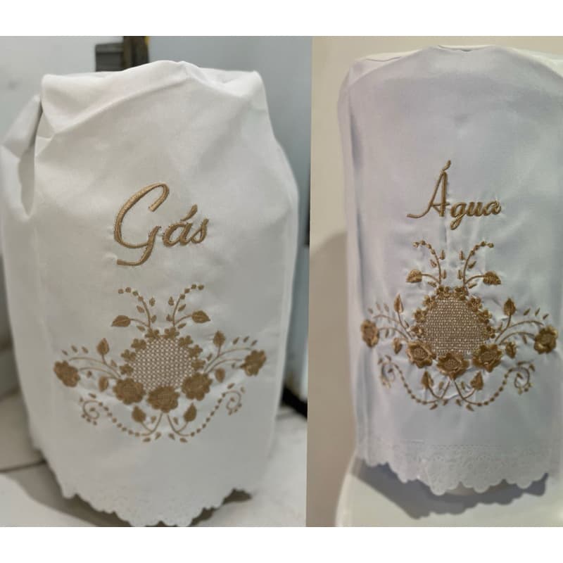 Kit Capa para Galão de Água 20L + Capa para Botijão de Gás| Bordado